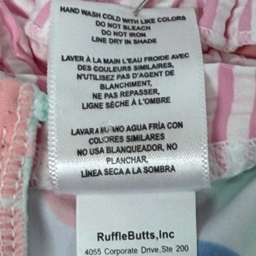 Ruffle Butts Baby‎ Girls Rash Guard Swimsuit Long Sleeve Floral Print Size 0-3M